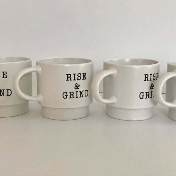 MRKT MARKET FINDS SET OF 4 COFFEE BREAK TOWER IN WHITE MICROWAVE/DISWASHER SAFE - Picture 6 of 10